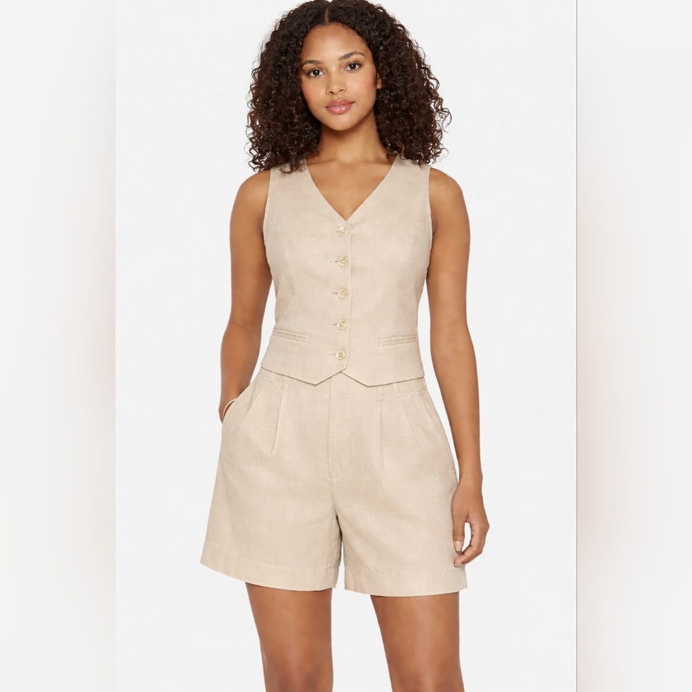 Express Cream Vest and Shorts Set